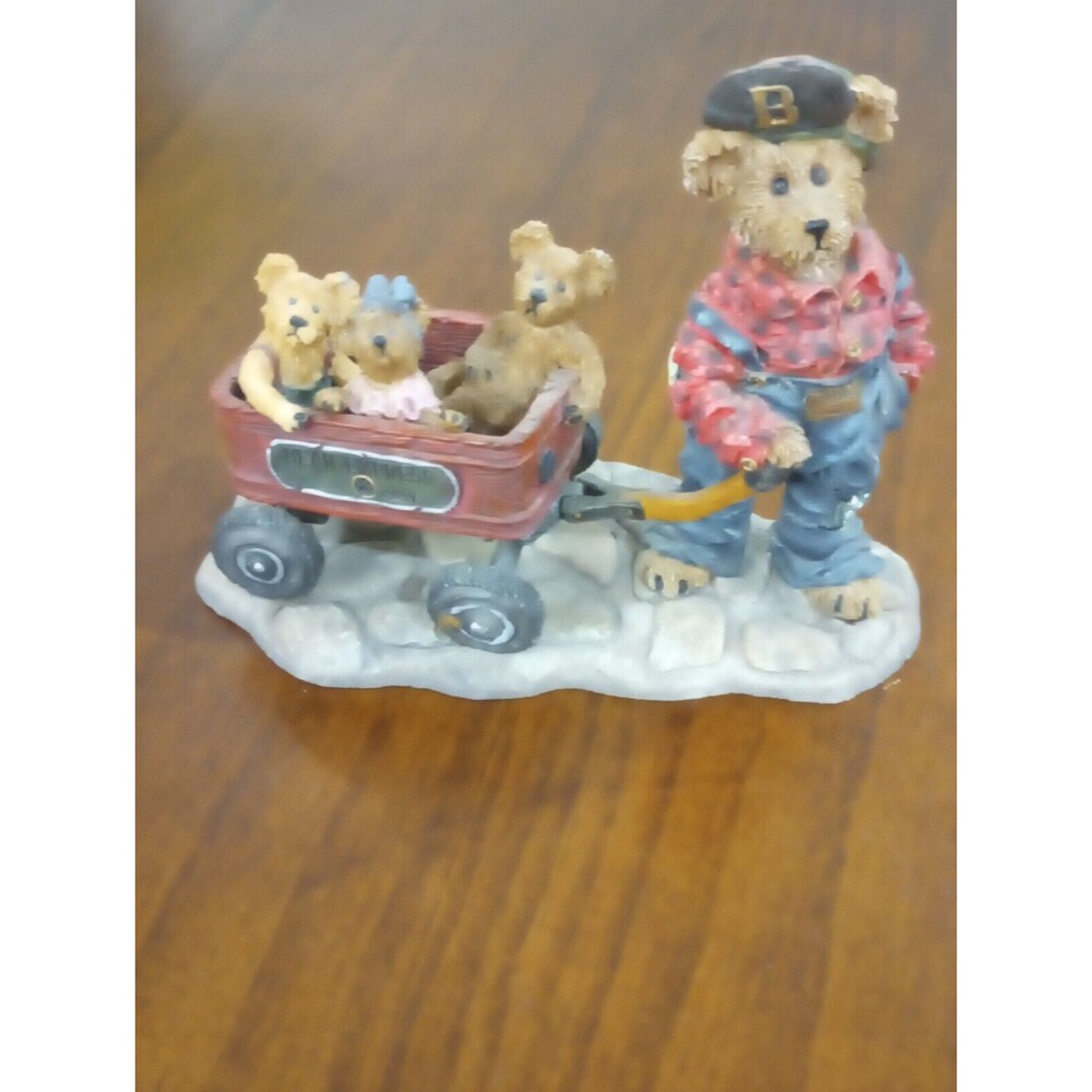 Boyd's Bears Huck w/ Mandy Zoe and Zack...Rollin Along Figurine #227727 1995